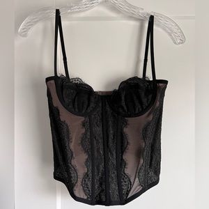 URBAN OUTFITTERS OUT FROM UNDER MODERN LOVE BLACK CORSET TOP